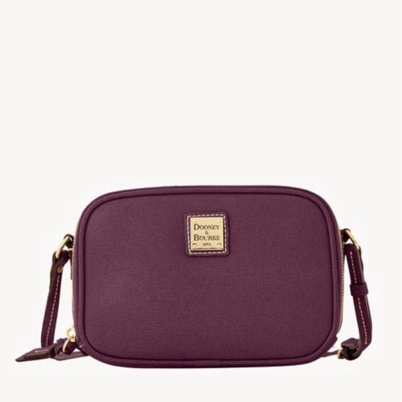 NWT Dooney & Bourke Saffiano Leather Sawyer Crossbody Bag • Plum Wine - Picture 12 of 15